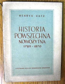 HISTORIA POWSZECHNA NOWOŻYTNA 1789 - 1870 