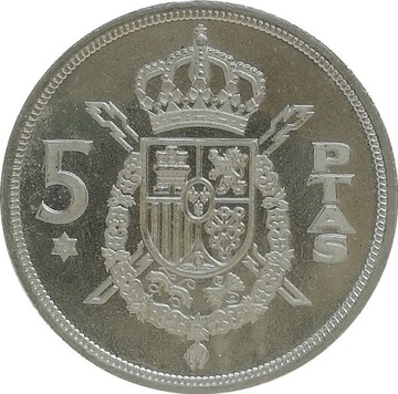 Hiszpania 5 pesetas 1976, KM#807