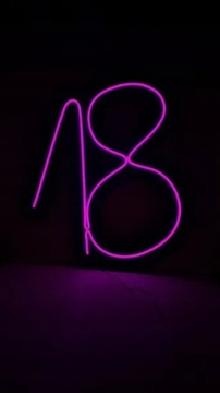 Neon 18 osiemnastka, urodziny 18 duża