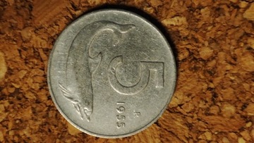 Moneta 5 lirów 1955