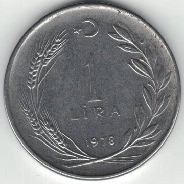 Turcja 1 lira 1978  27 mm nr 2
