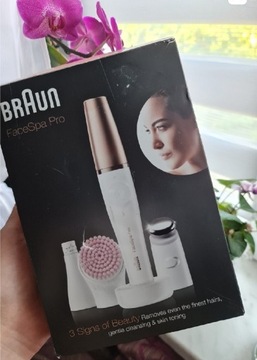 Depilator Masazer Braun FaceSpa Pro Cały Komplet 