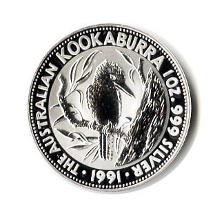 KOOKABURRA 1991 AUSTRALIA 5$ 1oz. 