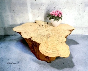 Stolik kawowy naturalne drewno handmade