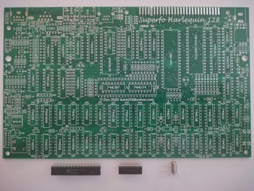 PCB Harlequin 128 Issue 4A + RAM + kwarc