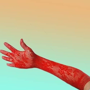 Długie seksowne elastyczne rękawiczki czerwone