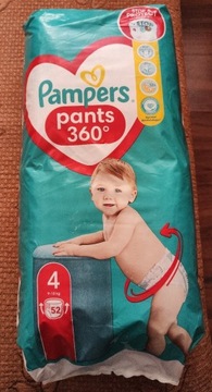 Pieluszki Pampers Pants 360 rozmiar 4 - 52 sztuki