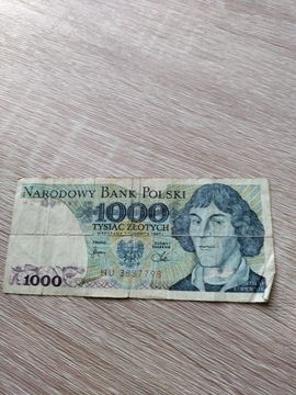 Banknot 1000 zł., 1982 r., seria HU