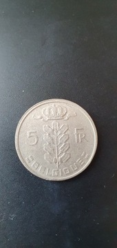 Belgia 5 franków 1977 rok / Q