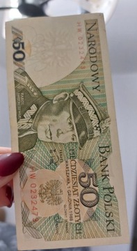 Banknot 50 zł z 1988r, Seria HW