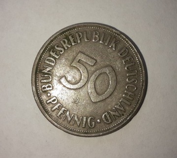 Moneta 50 Pfennig z 1970r.