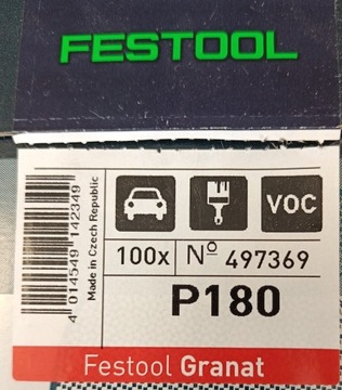 Festool krążki ścierne Granat fi 90 gr P180