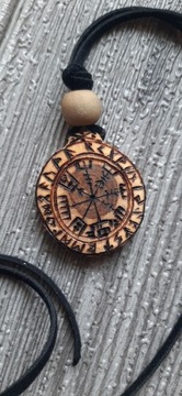 Naszyjnik wisiorek słowiański drewniany eko amulet