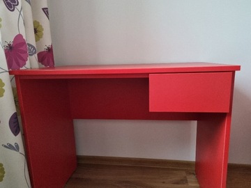 Czerwone biurko / toaletka z szufladą 90x55 wys.75