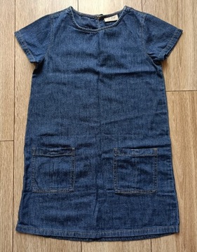 Next Sukienka jeansowa, kieszenie, r. 134 - 9 lat