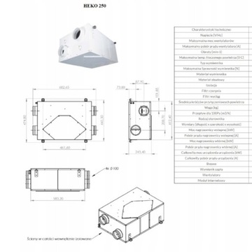 Rekuperator Prodmax HEKO 250B