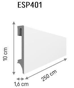 Listwa przypodłogowa Espumo ESP 401 biała 10 CM 