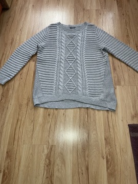 Sweter damski rozmiar XL szaro-srebrny