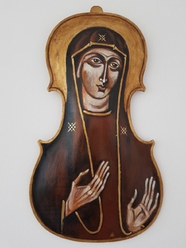 Ikona Maryja Matka Boska Madonna skrzypce