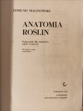 Anatomia roślin E.Malinowski