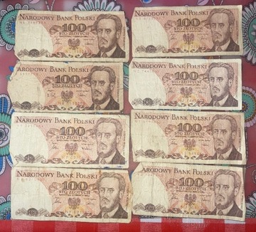 Banknot 100zł 1986 r. I 1988r