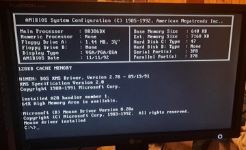Retro PC 386 + klawiatura mechaniczna i myszka