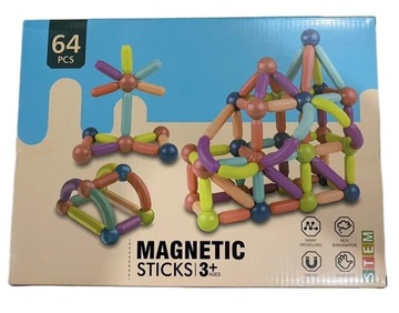 Duże klocki magnetyczne 64 elementy 