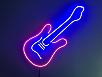 Neon LED Gitara dekoracja ścienna