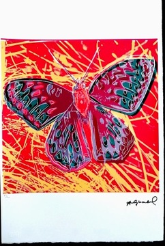 Andy Warhol  Motyl sygn certyf piecz 57x38 cm