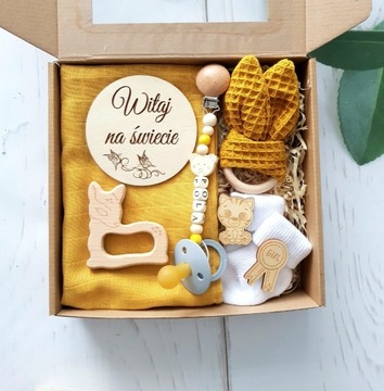 Prezent dla niemowlaka Gift Box Baby Shower KOLORY