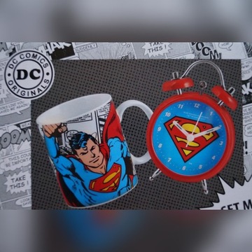 Superman Budzik+kubek DC Comics orginal