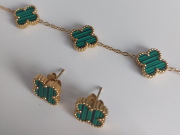 Zestaw biżuterii jak Van Cleef & Arpels kolczyki+bransoletka 