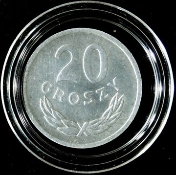 20 GROSZY 1975, z.m., PRL, nominał, stempel zwykły