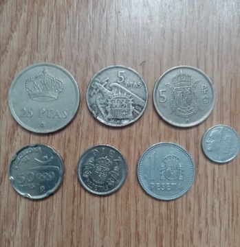 Zestaw monet Hiszpania, Belgia, Norwegia 