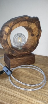 lampka z drewna LED,recznie robiona,orzech - dąb 