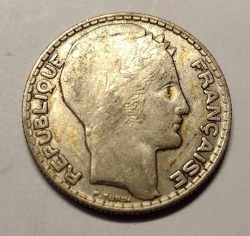Moneta 10 Francs 1932 Francja Republika Srebro