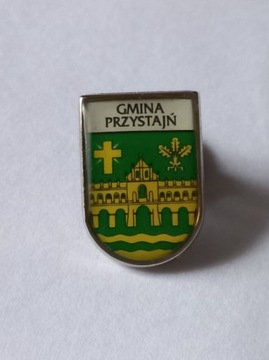 Herb gmina Przystajń przypinka pin odznaka wpinka