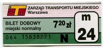 ZTM Warszawa - bilet dobowy normalny