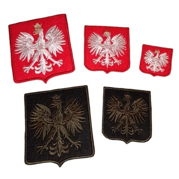 Zestaw emblematów (naszywka, godło, orzeł) 5 sztuk