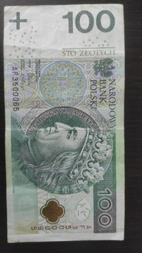 Banknot 100 zł kolekcjonerski - AF 3500065