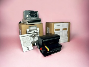 Polaroid SX-70 The Button I OneStep 600 REFURBISHED pudełko instrukcja