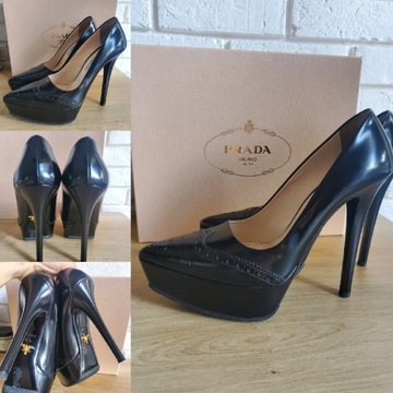 Prada 38 szpilki buty na obcasie 