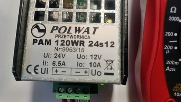 Przetwornica napięcia 24V/12V 10A 