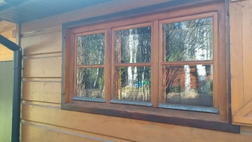 okno drewniane trzy kwaterowe + rolety 