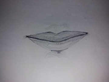 Usta Rysunek ołówkiem na Kartce szkicowej 21x29,5