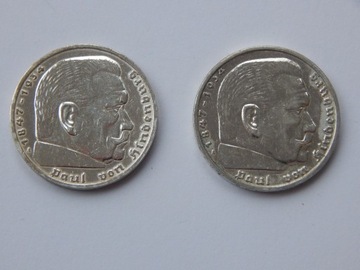 2 monety 5 reichsmarek 1936 i 1935