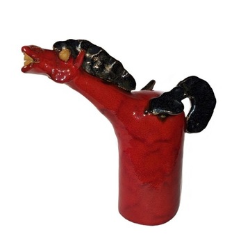 figurka ceramiczna - czerwony pegaz