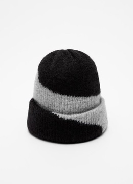 Czapka beanie czarno-szara Ostatnia sztuka !