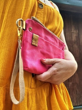 Domilkowydomek - portfel saszetka różowa Vintage