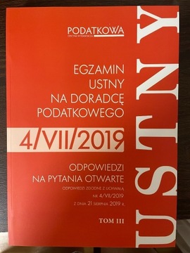 2019 egzamin na doradcę podatkowego III